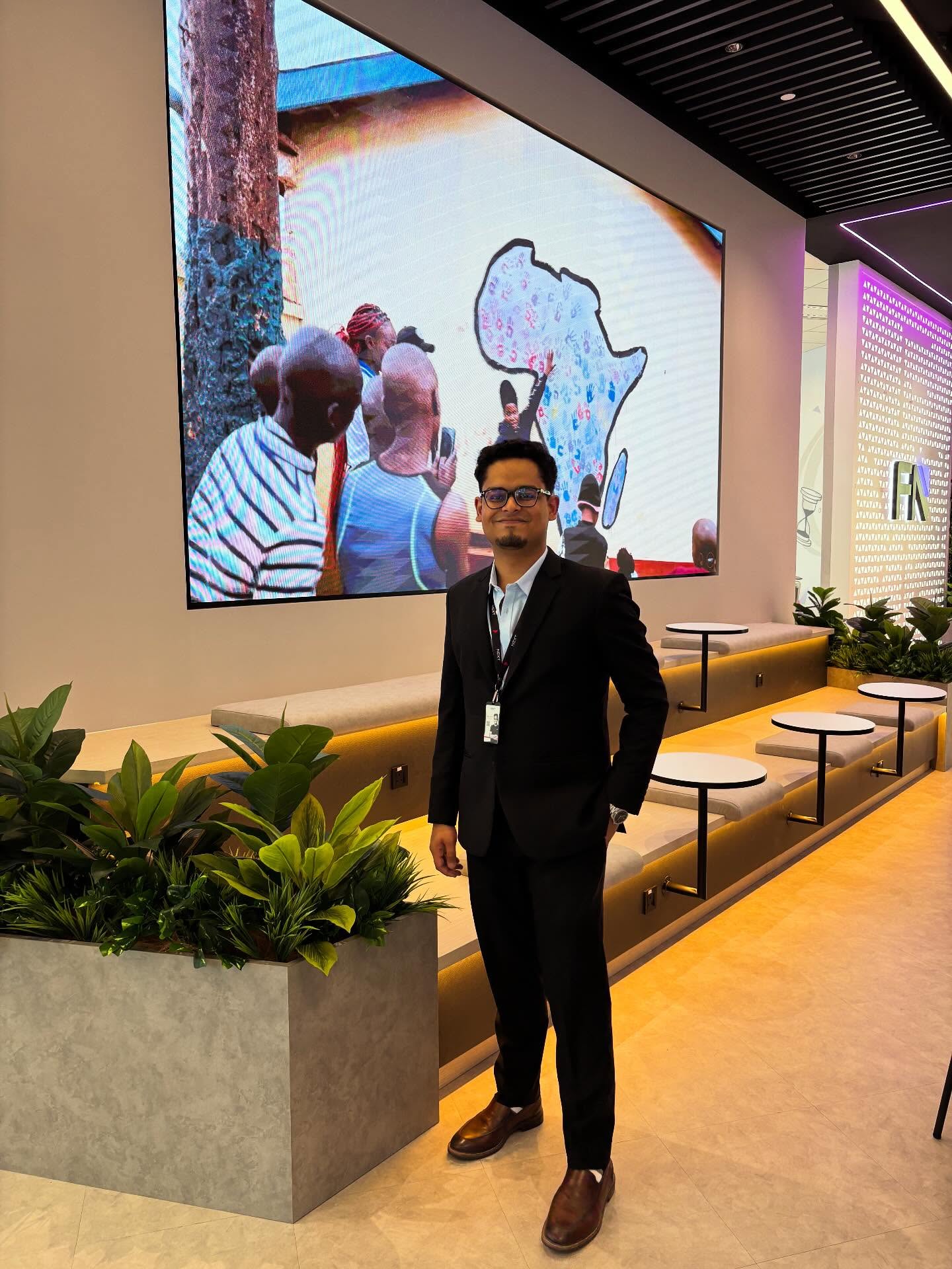 Rifat representing FundedNext at a conference